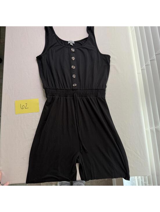 J for Justify Pants - J for Justify Black Sleeveless Romper with Button Front XL
